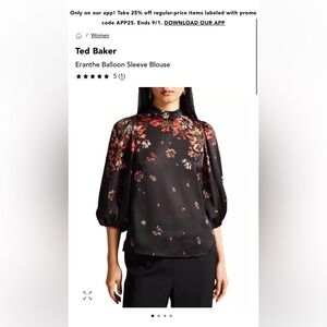 “SIZE 3” MEDIUM WOMENS Ted Baker Eranthe Balloon Sleeve Blouse